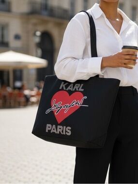 Karl Lagerfeld Paris Cannes Canvas Tote NWT